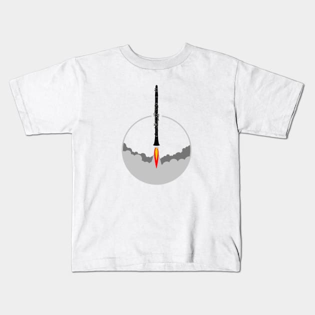 clarinet rocket Kids T-Shirt by vivalarevolucio